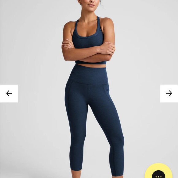 Beyond Yoga Space Dye Navy Capri Blue Leggings - Picture 2 of 2